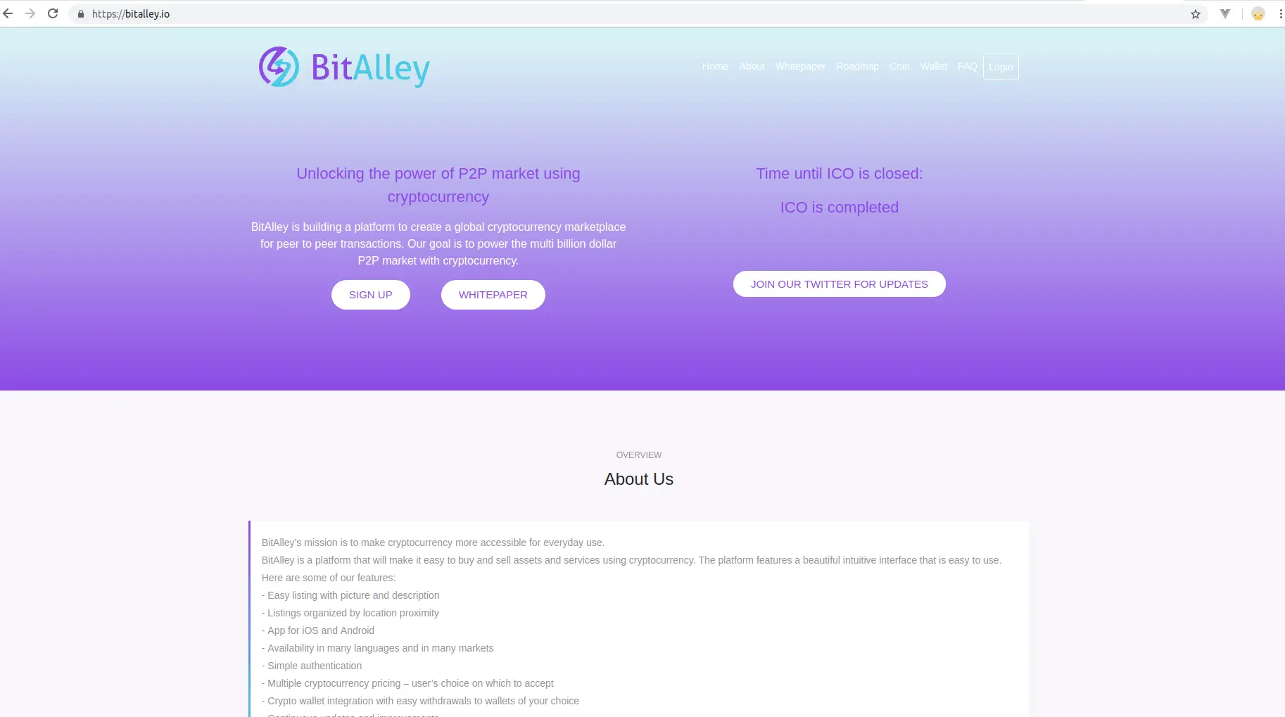 Tampilan Fintech BitAlley